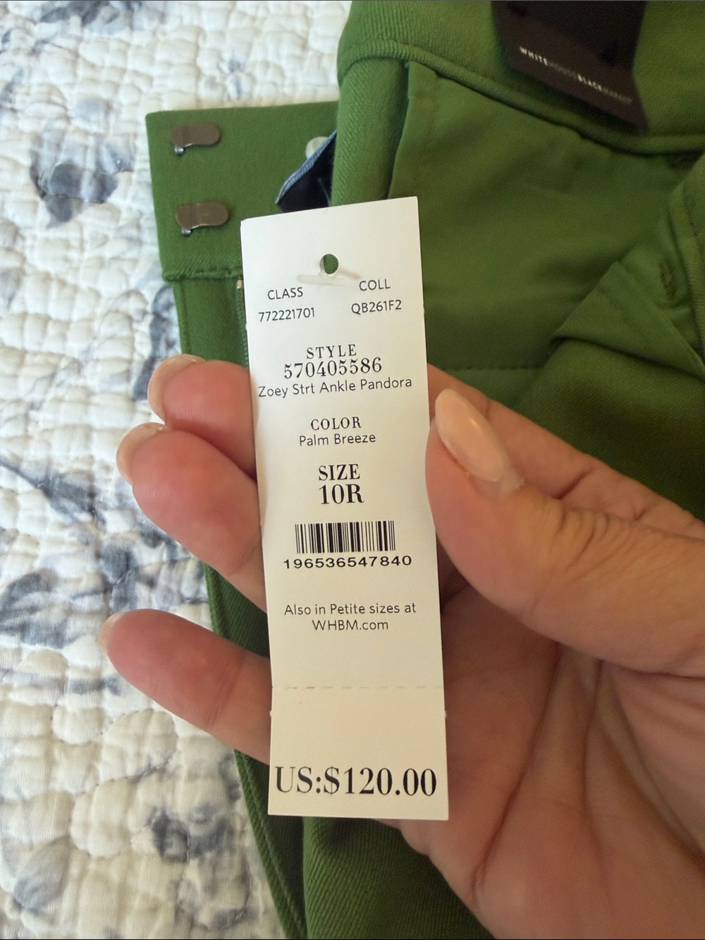 White House Black Market Green Straight-Leg Dress Trousers - Picture 3 of 8